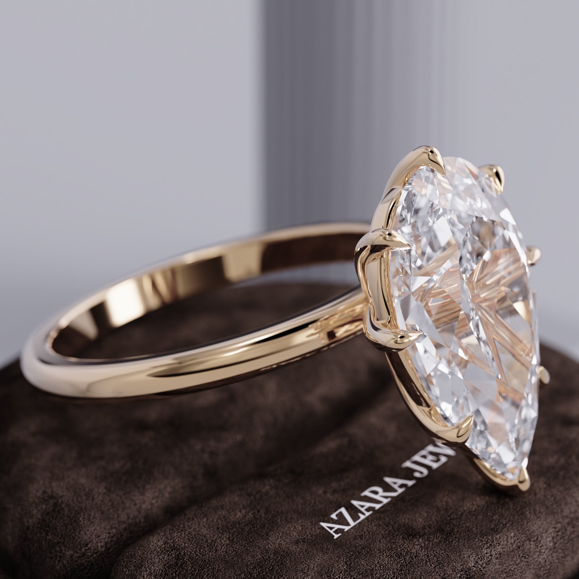 Arvienne Solitaire Pear Lab Diamond Ring