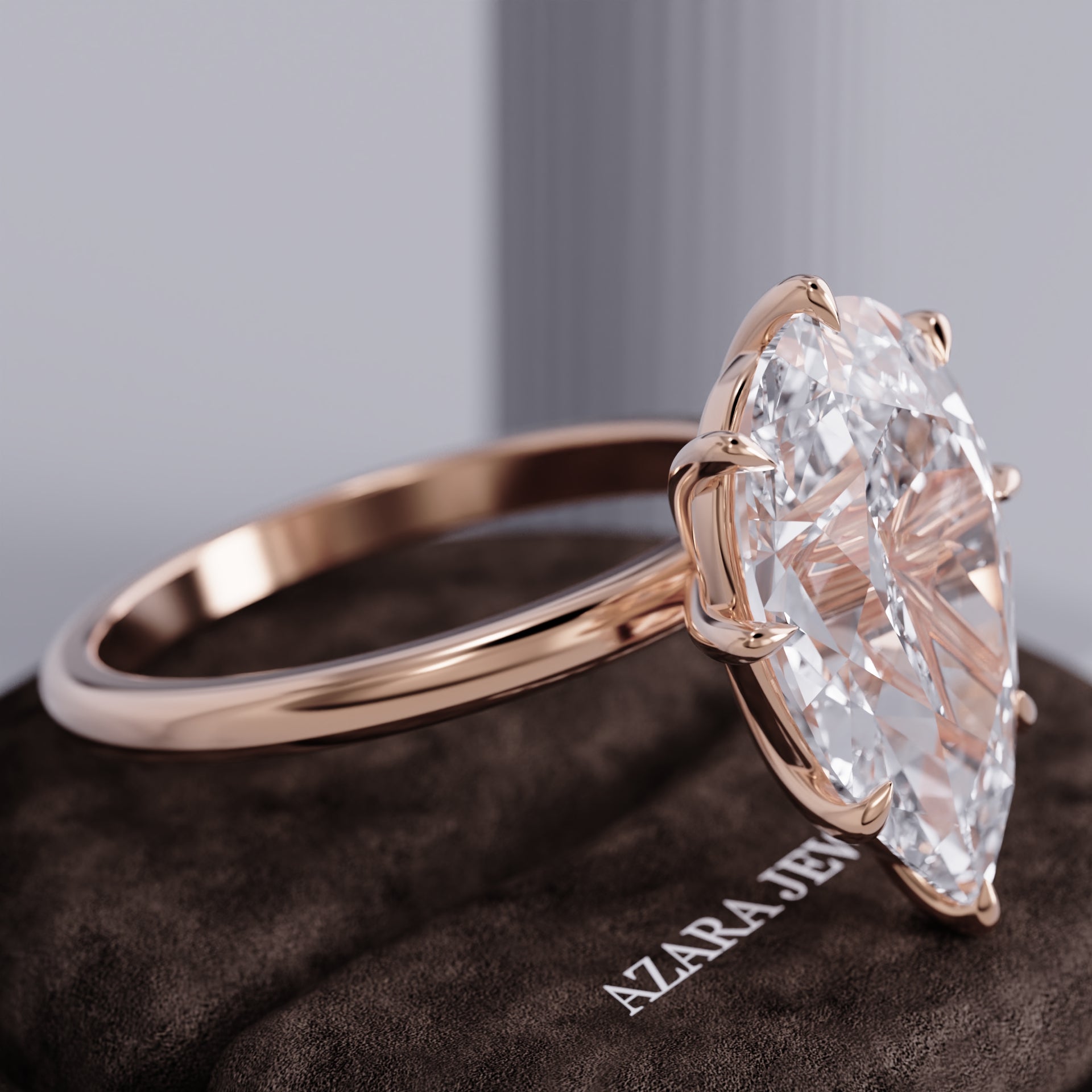 Arvienne Solitaire Pear Lab Diamond Ring