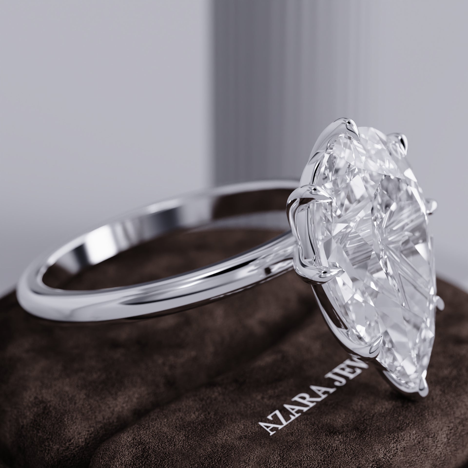 Arvienne Solitaire Pear Lab Diamond Ring