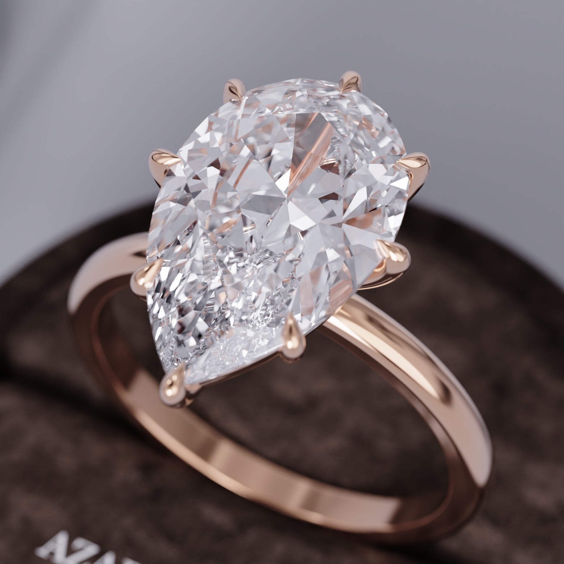 Arvienne Solitaire Pear Lab Diamond Ring