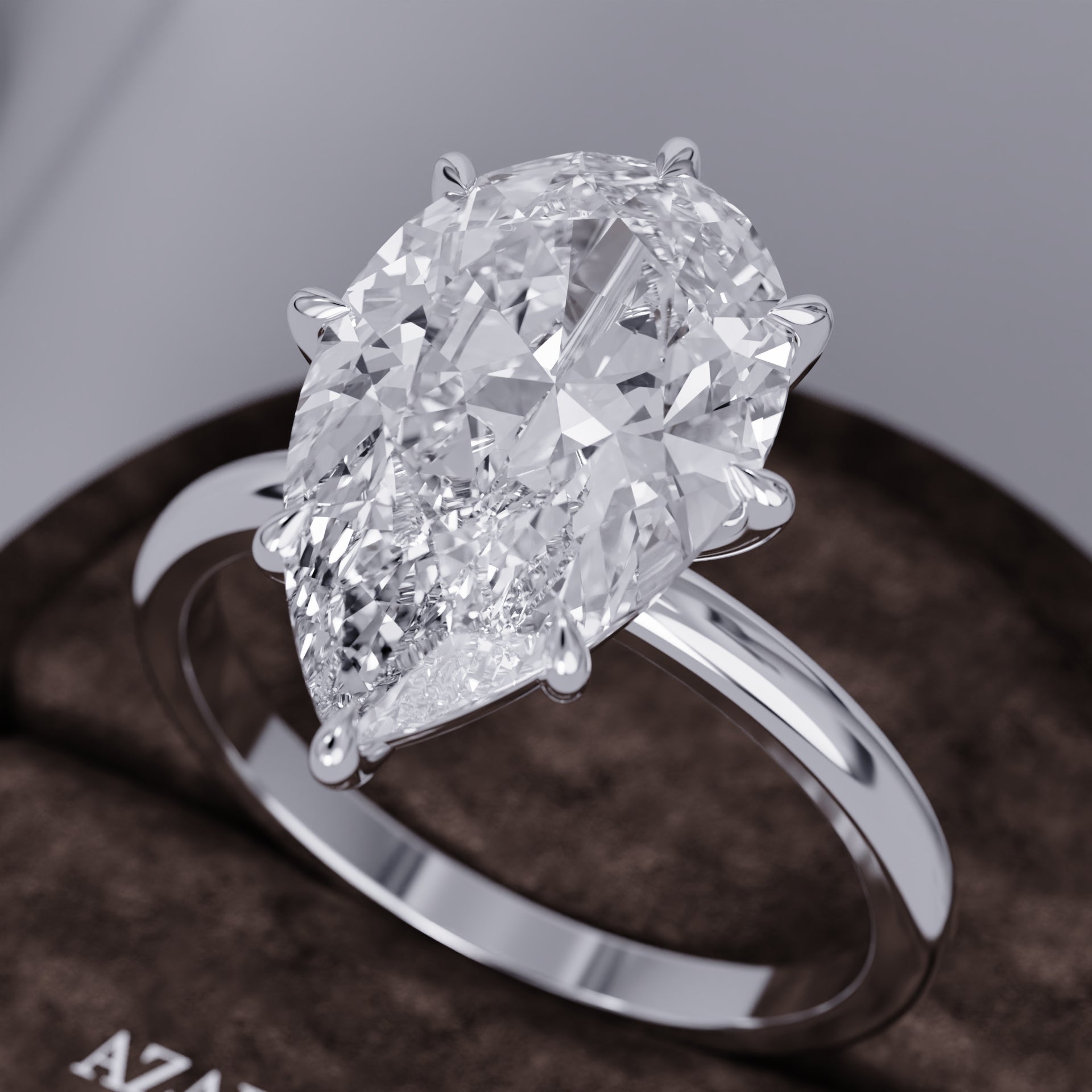 Arvienne Solitaire Pear Lab Diamond Ring