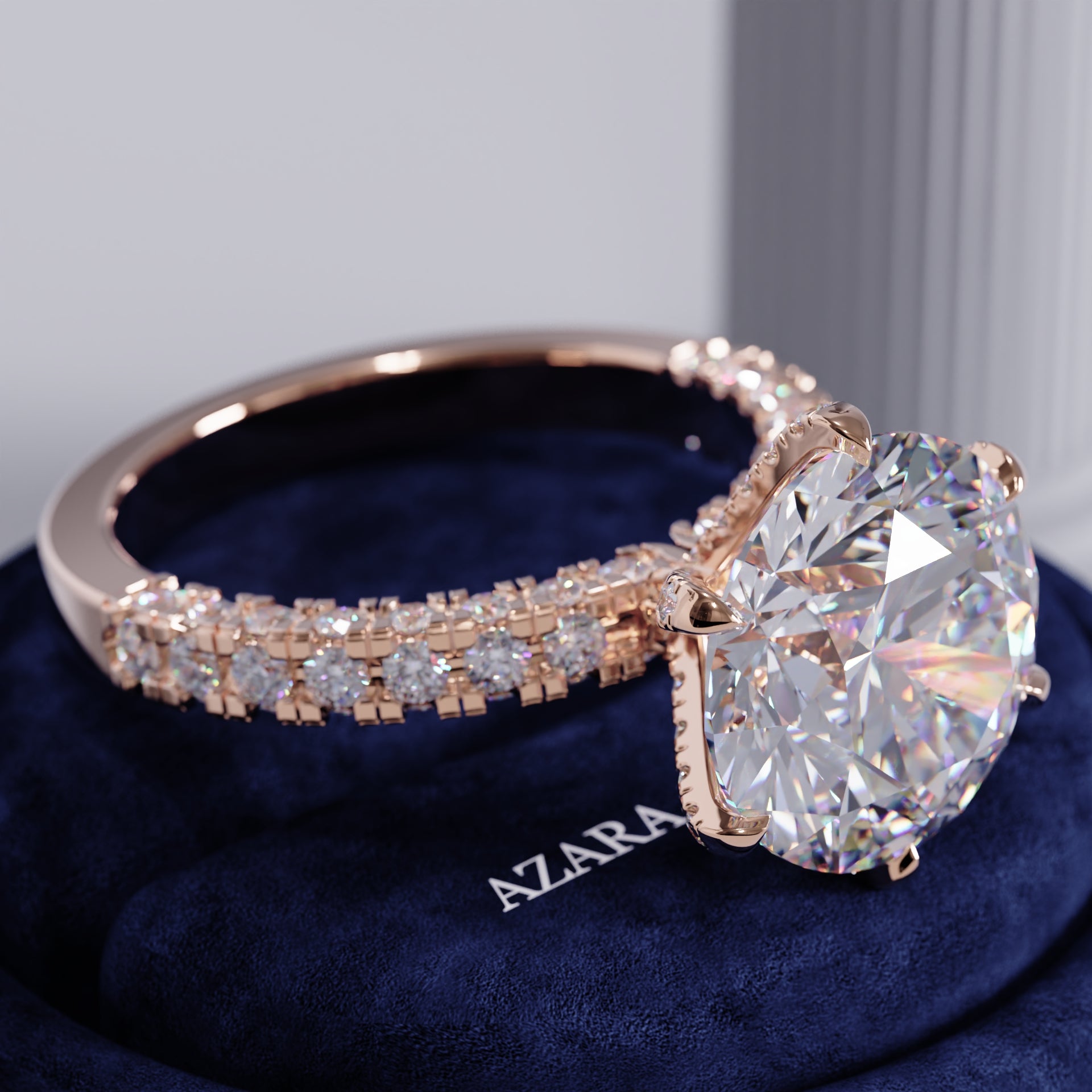 Erythia Pave Round Lab Diamond Ring