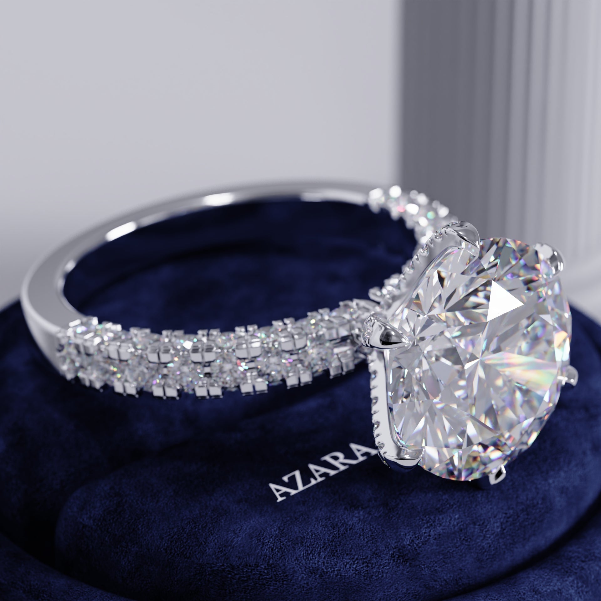 Erythia Pave Round Lab Diamond Ring