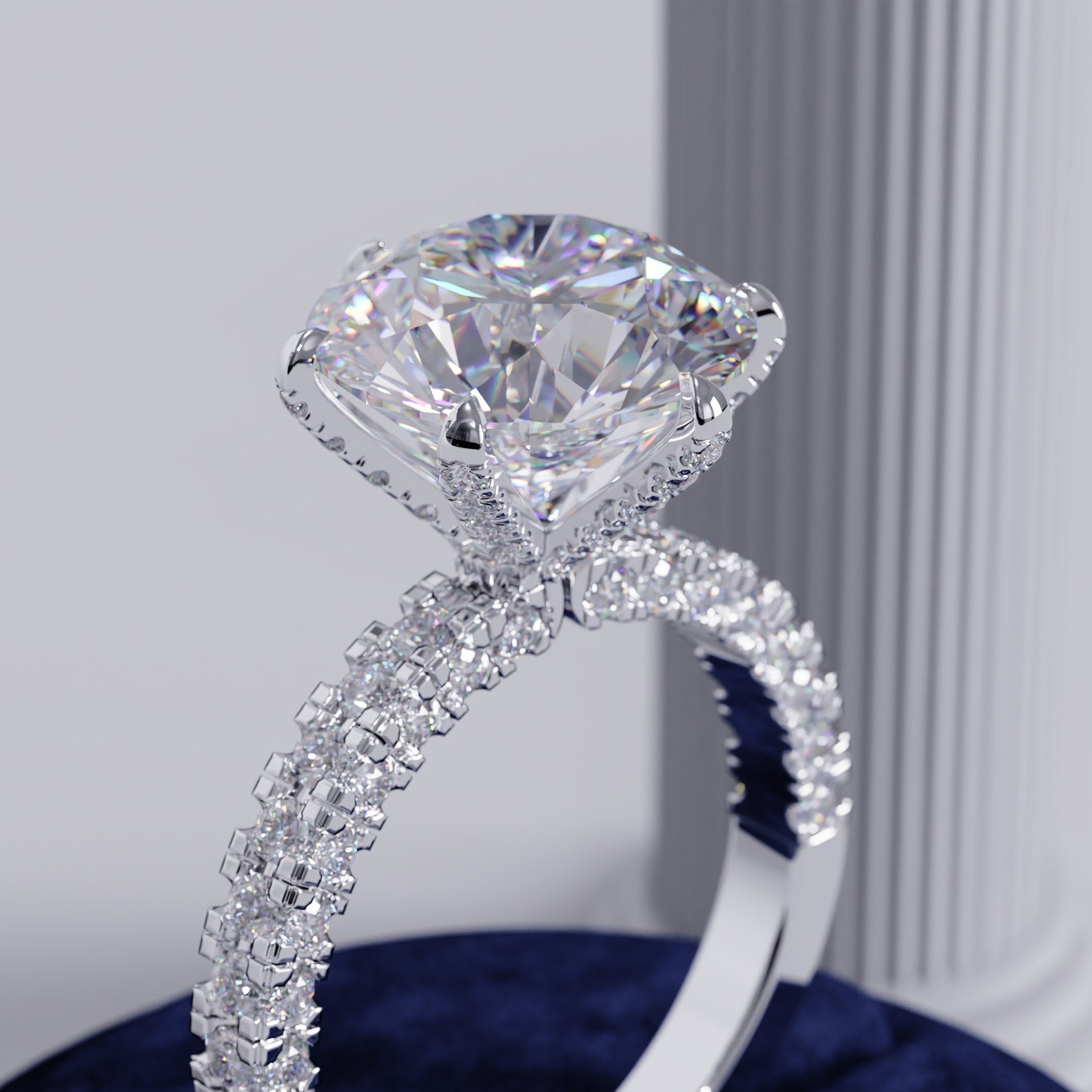 Erythia Pave Round Lab Diamond Ring