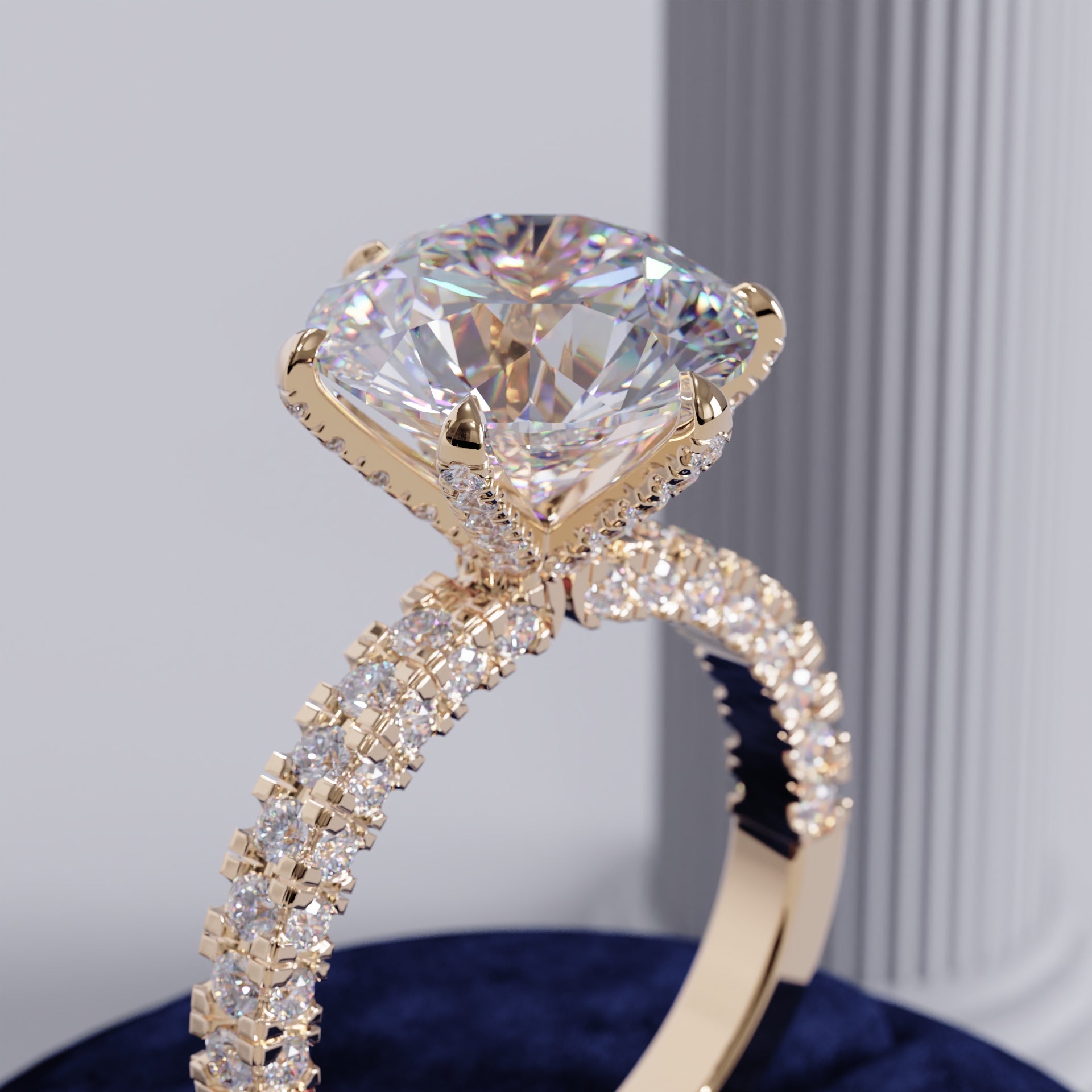 Erythia Pave Round Lab Diamond Ring