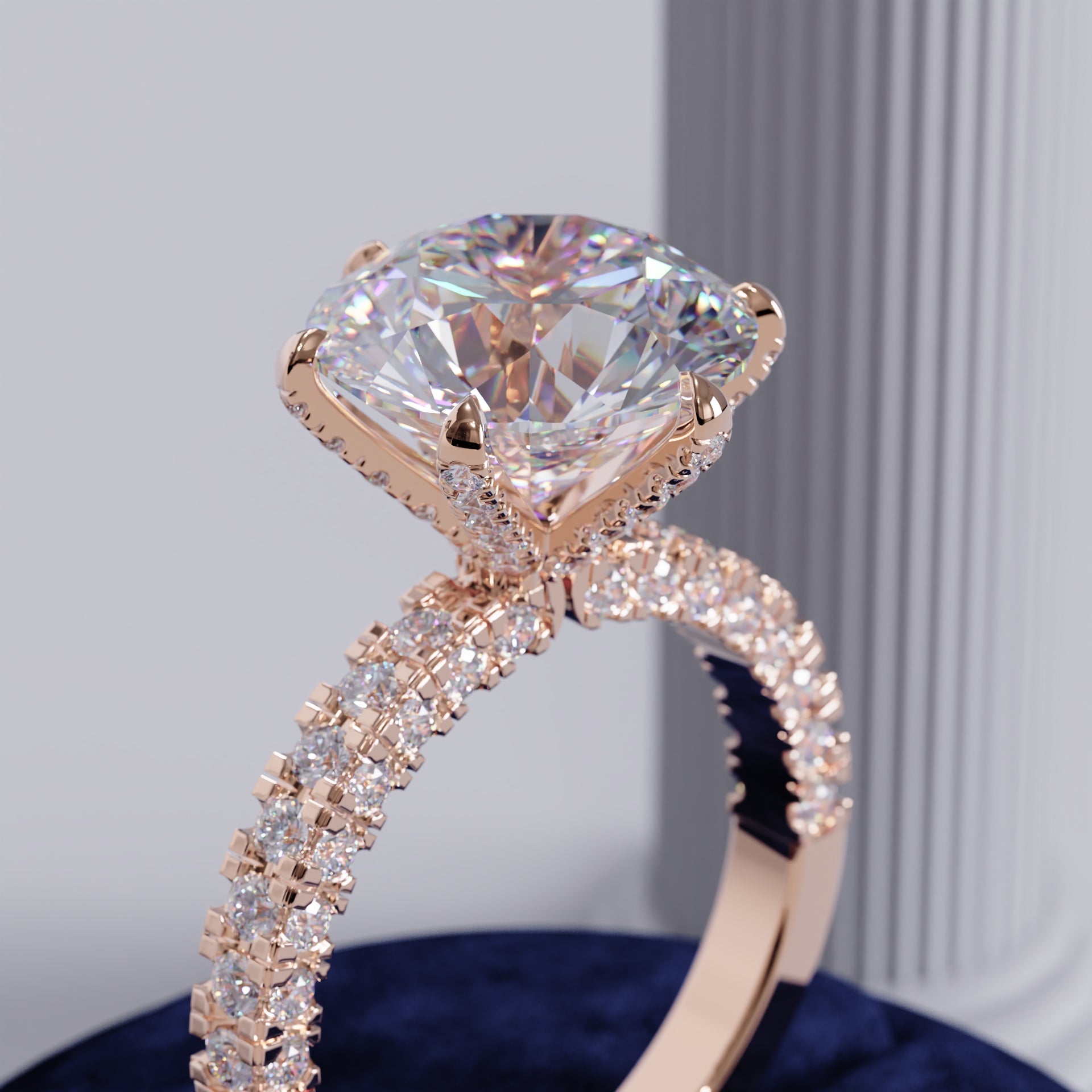 Erythia Pave Round Lab Diamond Ring