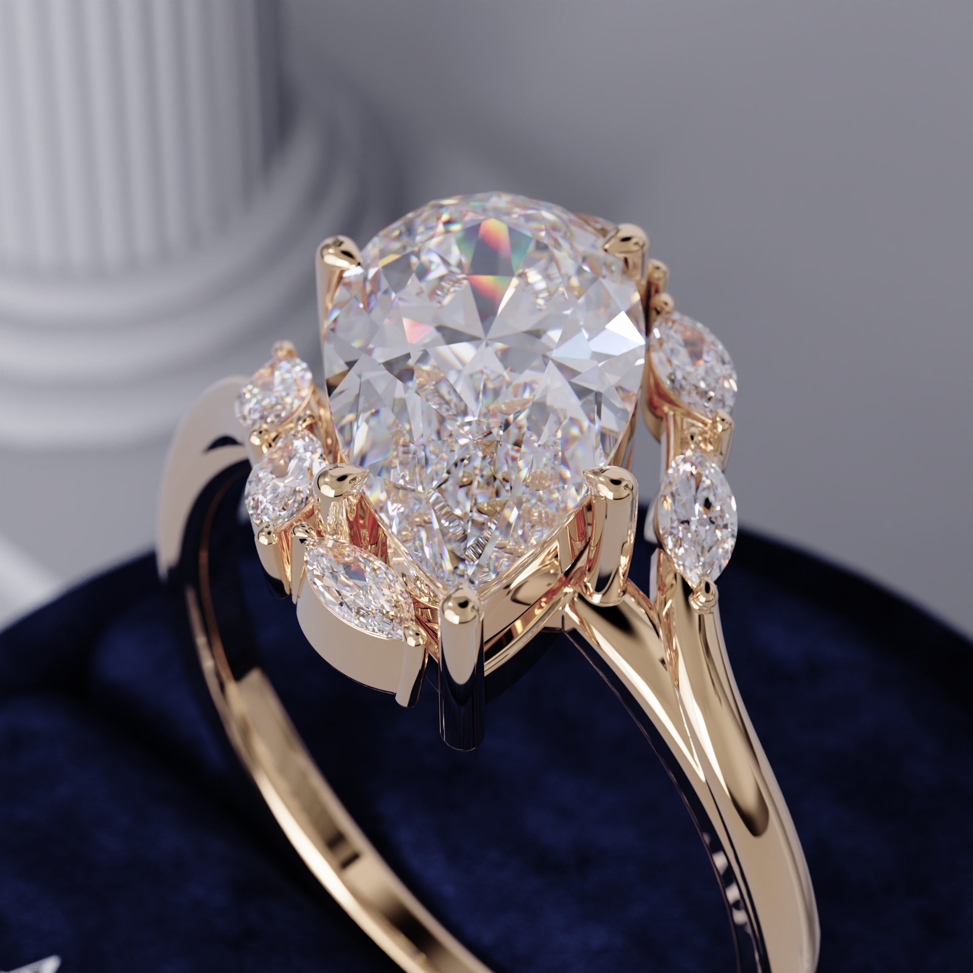 Aurona Nature-Inspired Pear Lab Diamond Ring