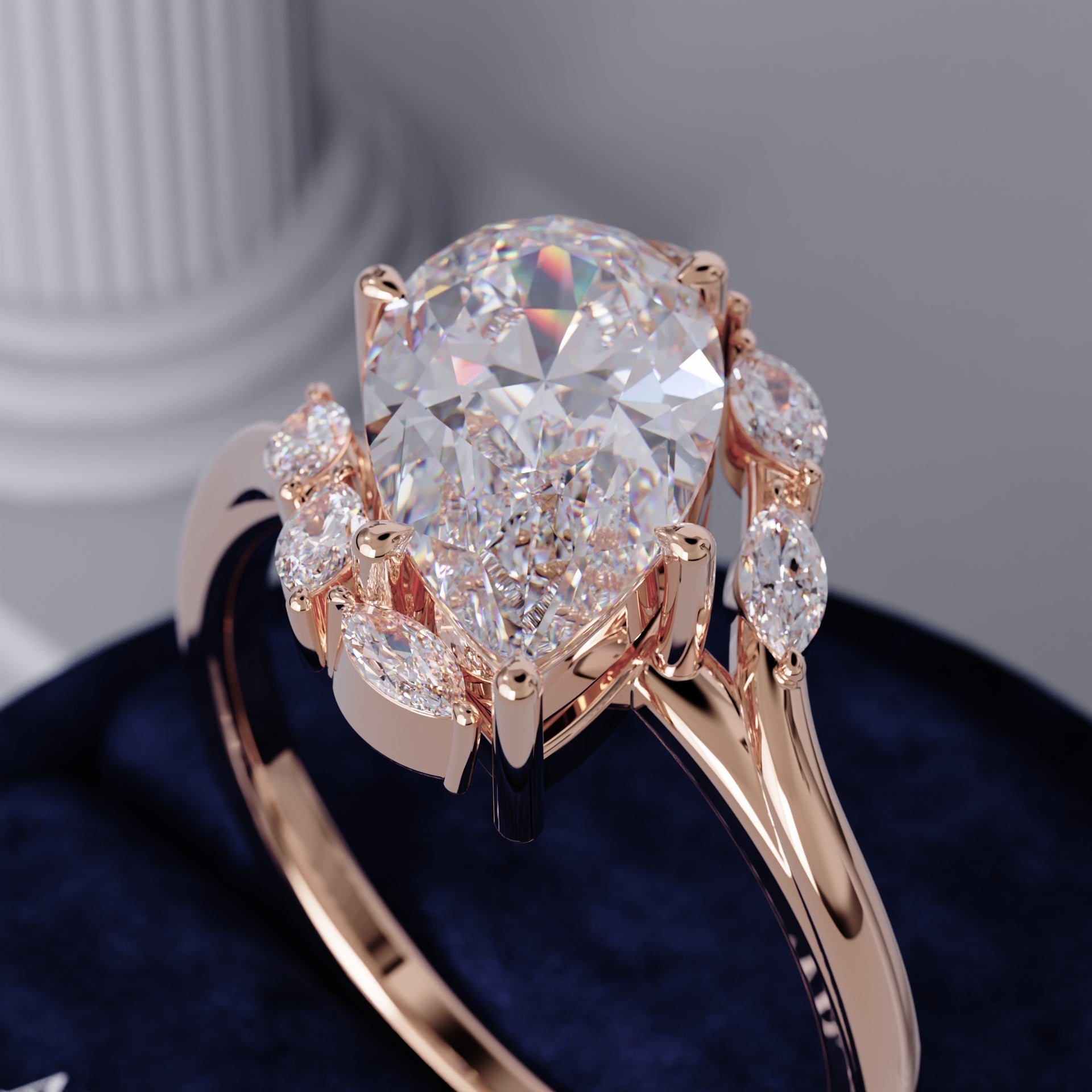 Aurona Nature-Inspired Pear Lab Diamond Ring