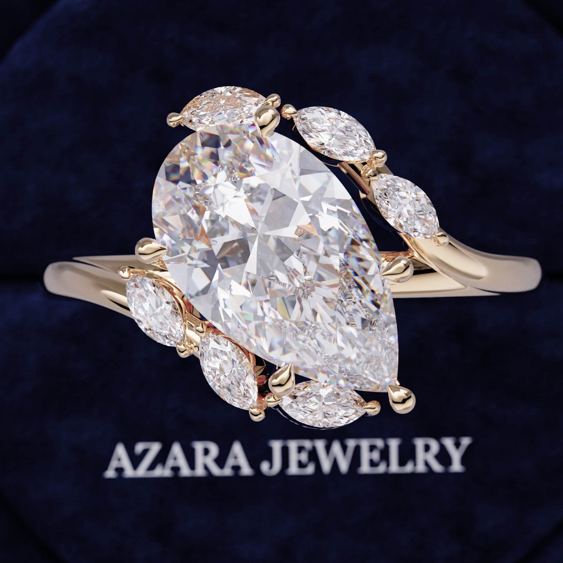 Aurona Nature-Inspired Pear Lab Diamond Ring