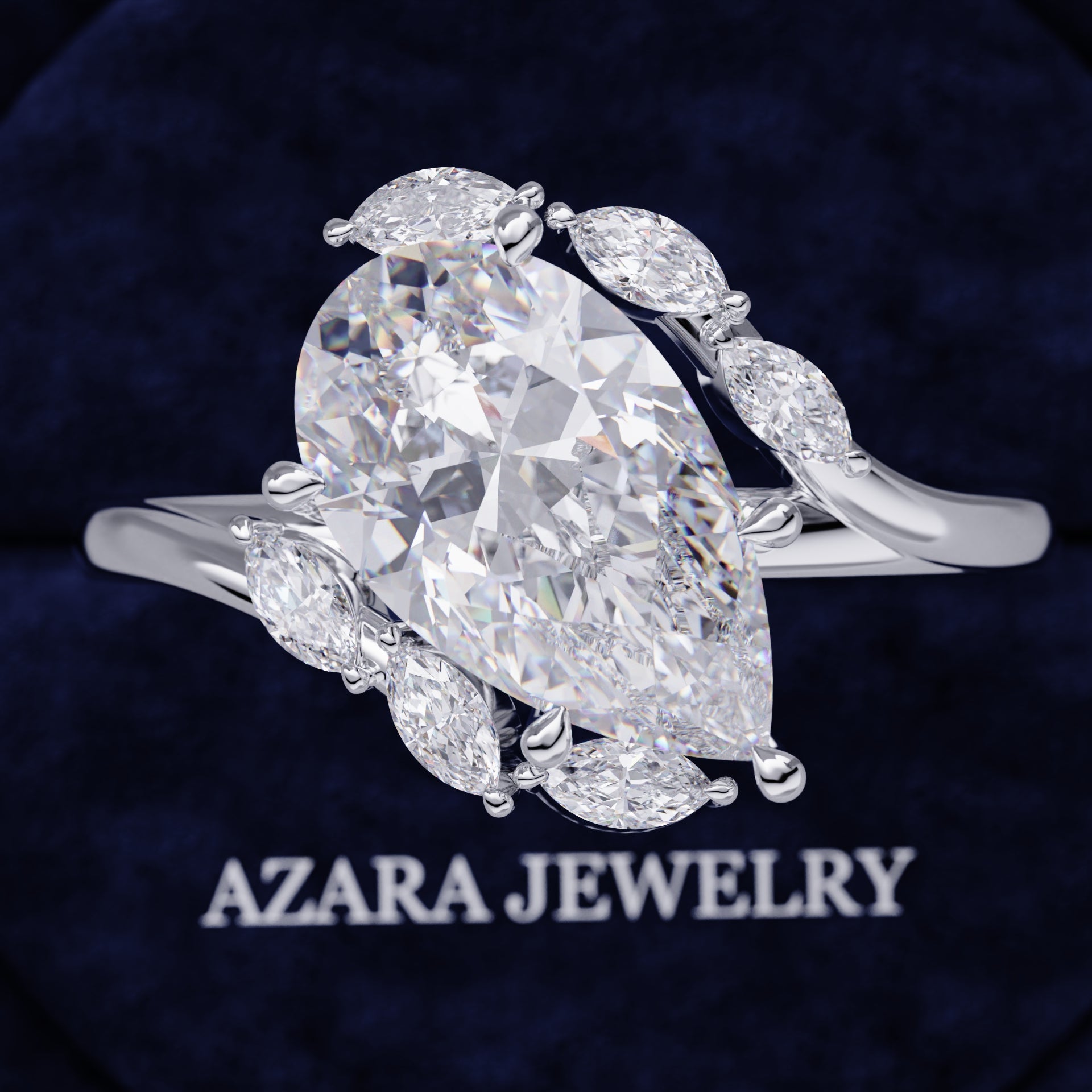 Aurona Nature-Inspired Pear Lab Diamond Ring