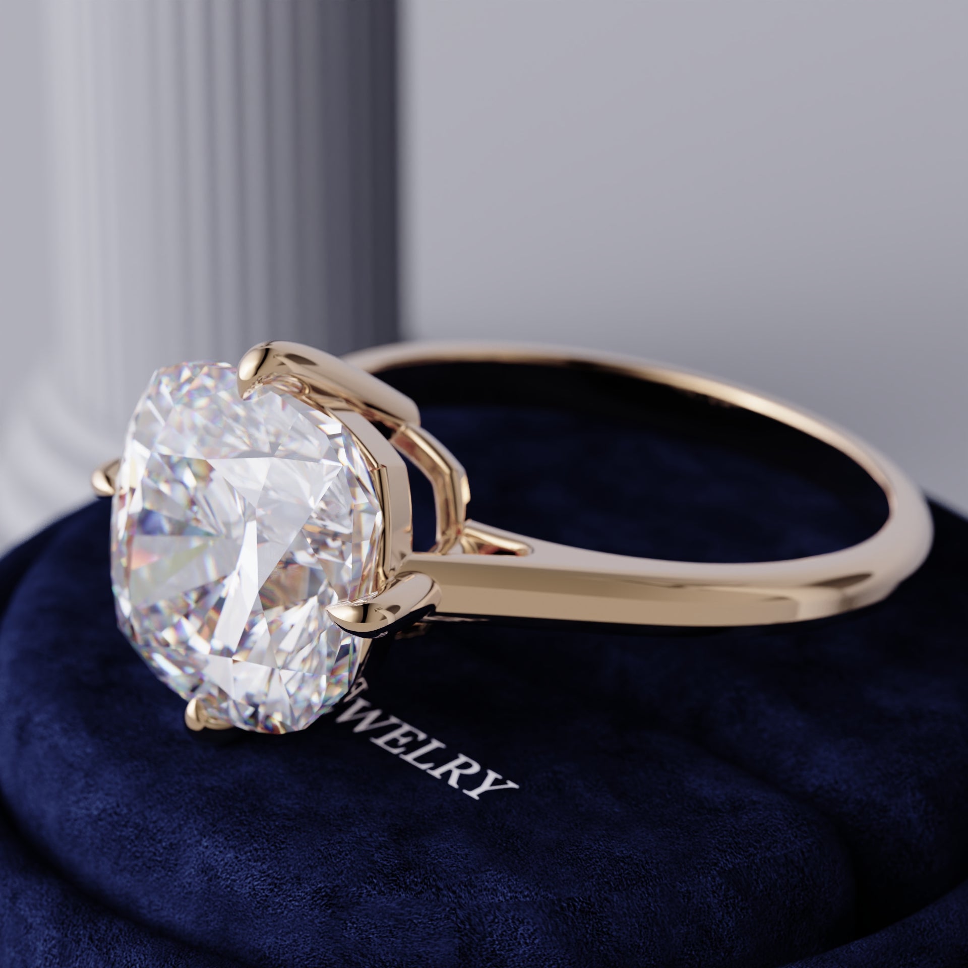 Zilyra Solitaire Cushion Lab Diamond Ring