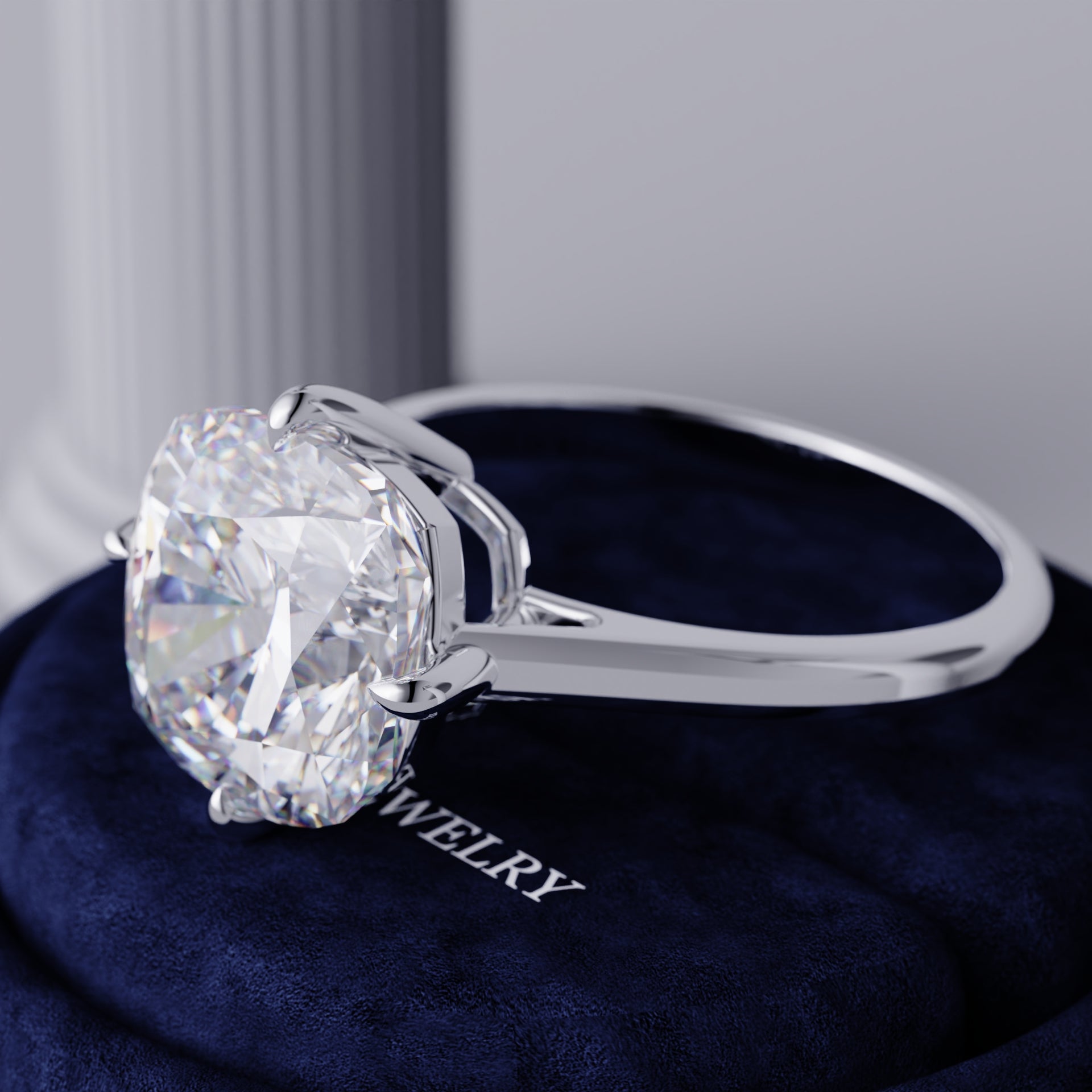 Zilyra Solitaire Cushion Lab Diamond Ring