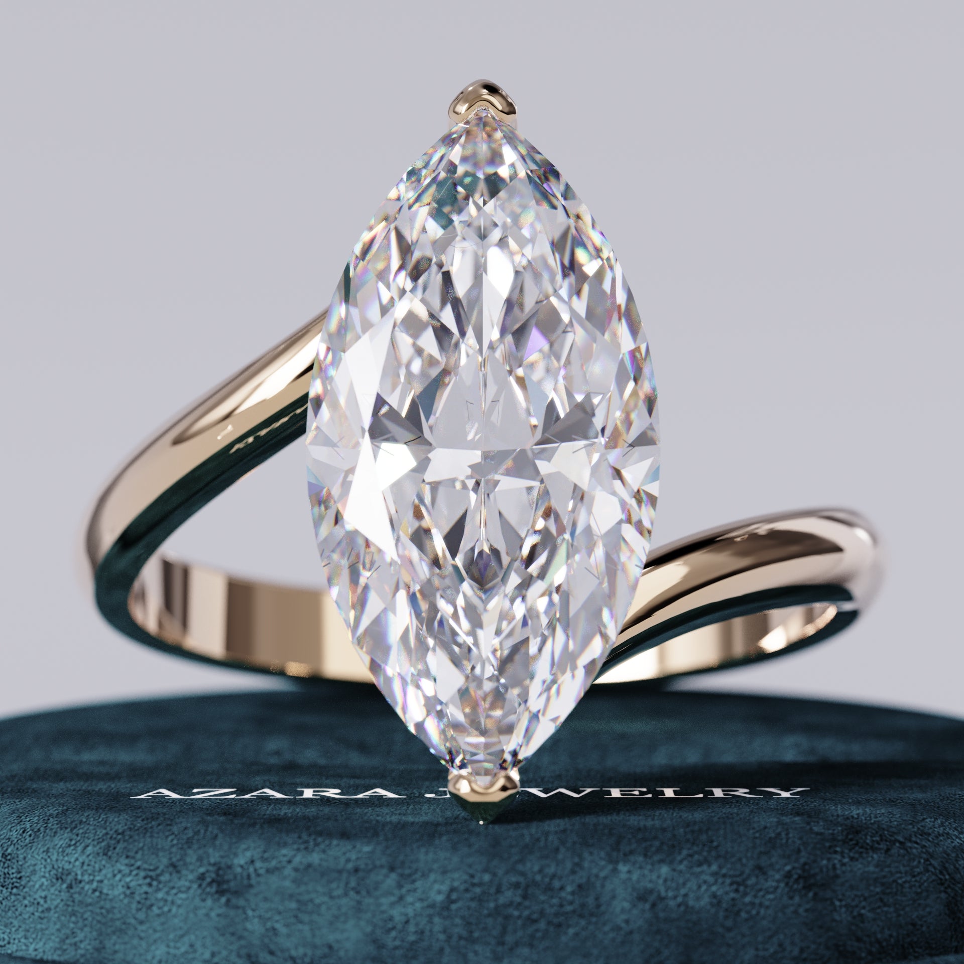 Twilight Solitaire Marquise Lab Diamond Ring