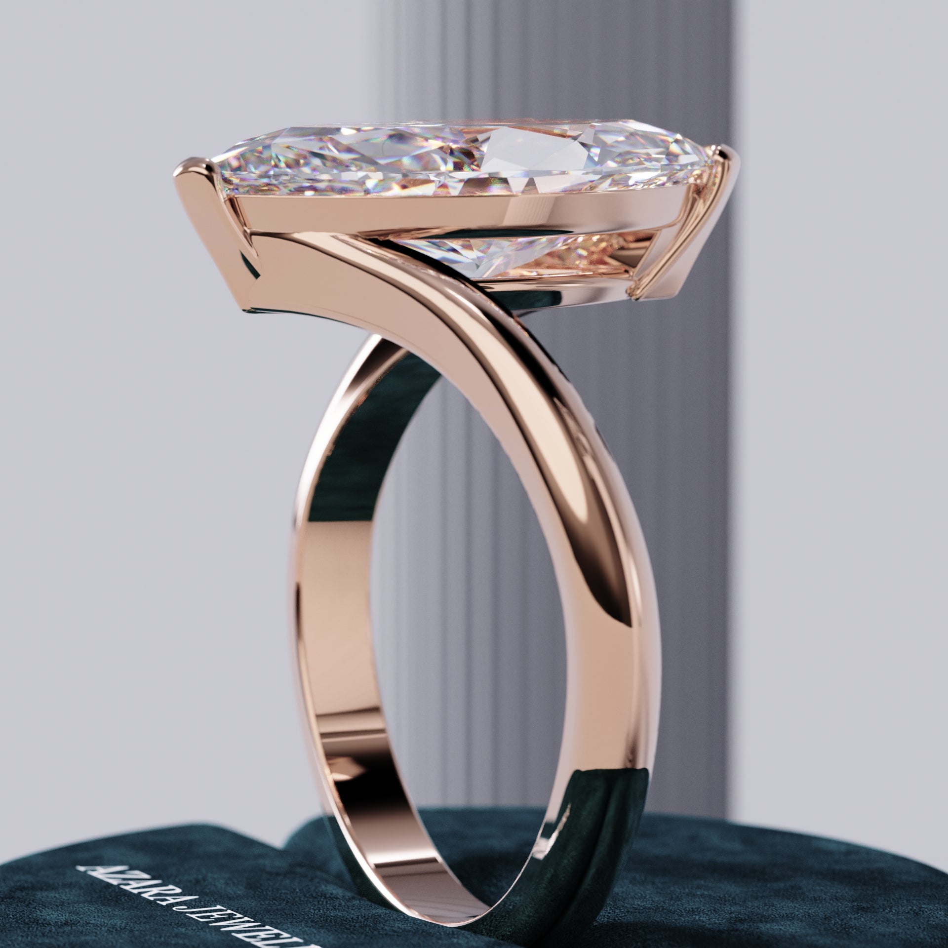Twilight Solitaire Marquise Lab Diamond Ring
