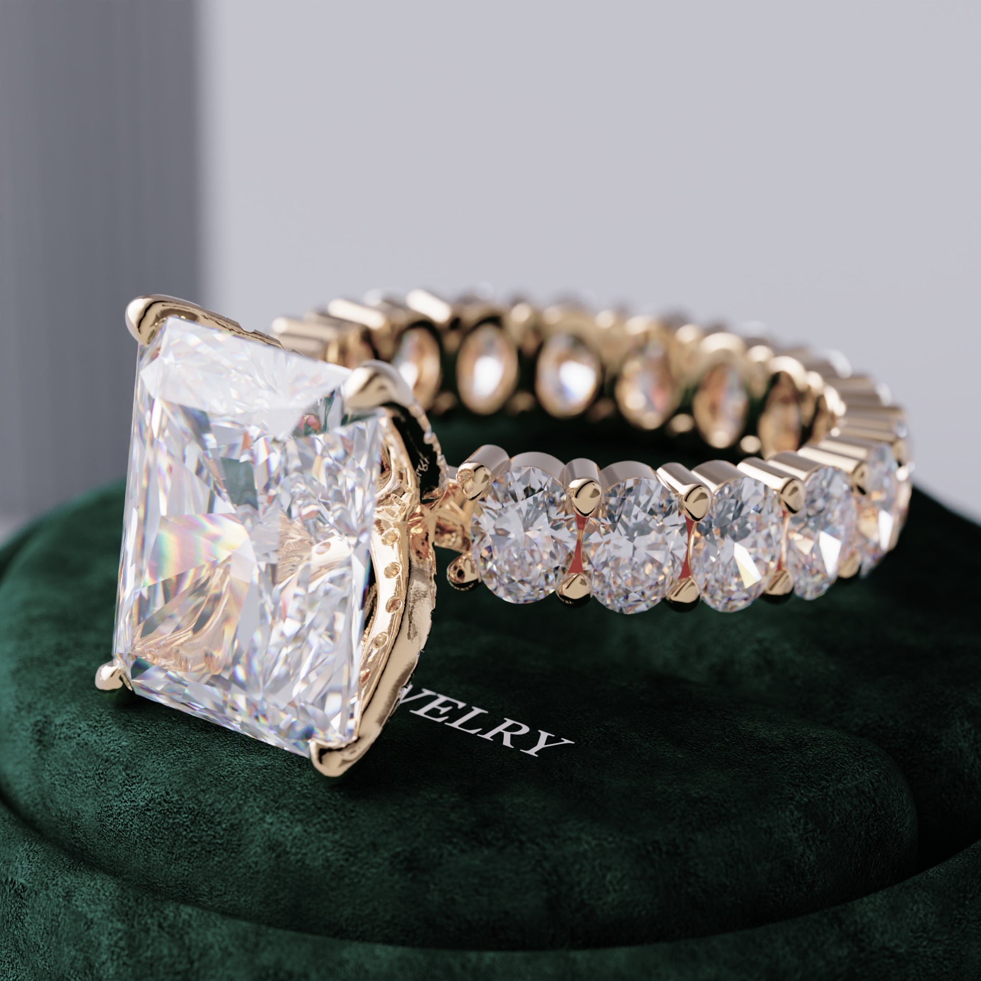 Vaela Full Eternity Radiant Lab Diamond Ring
