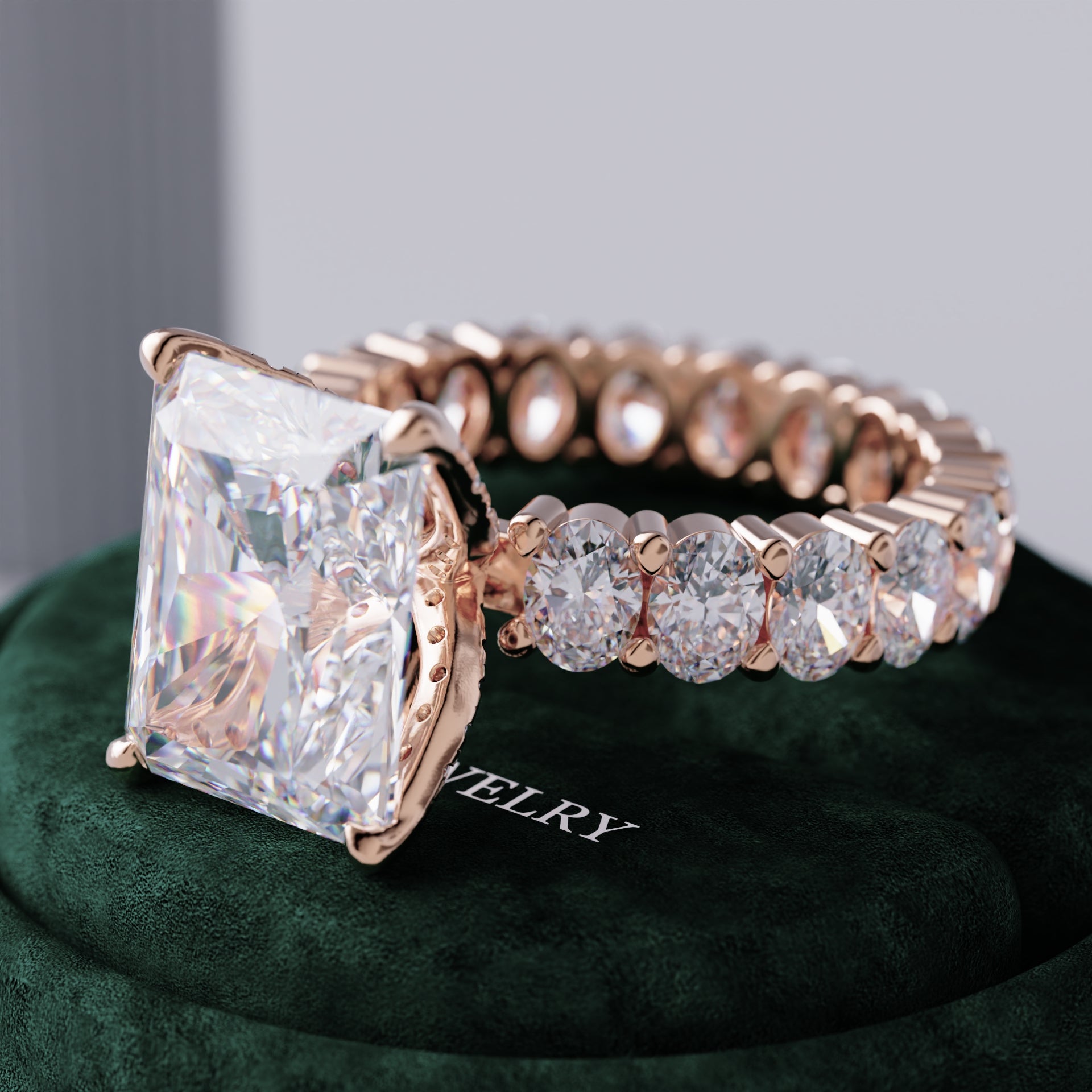 Vaela Full Eternity Radiant Lab Diamond Ring