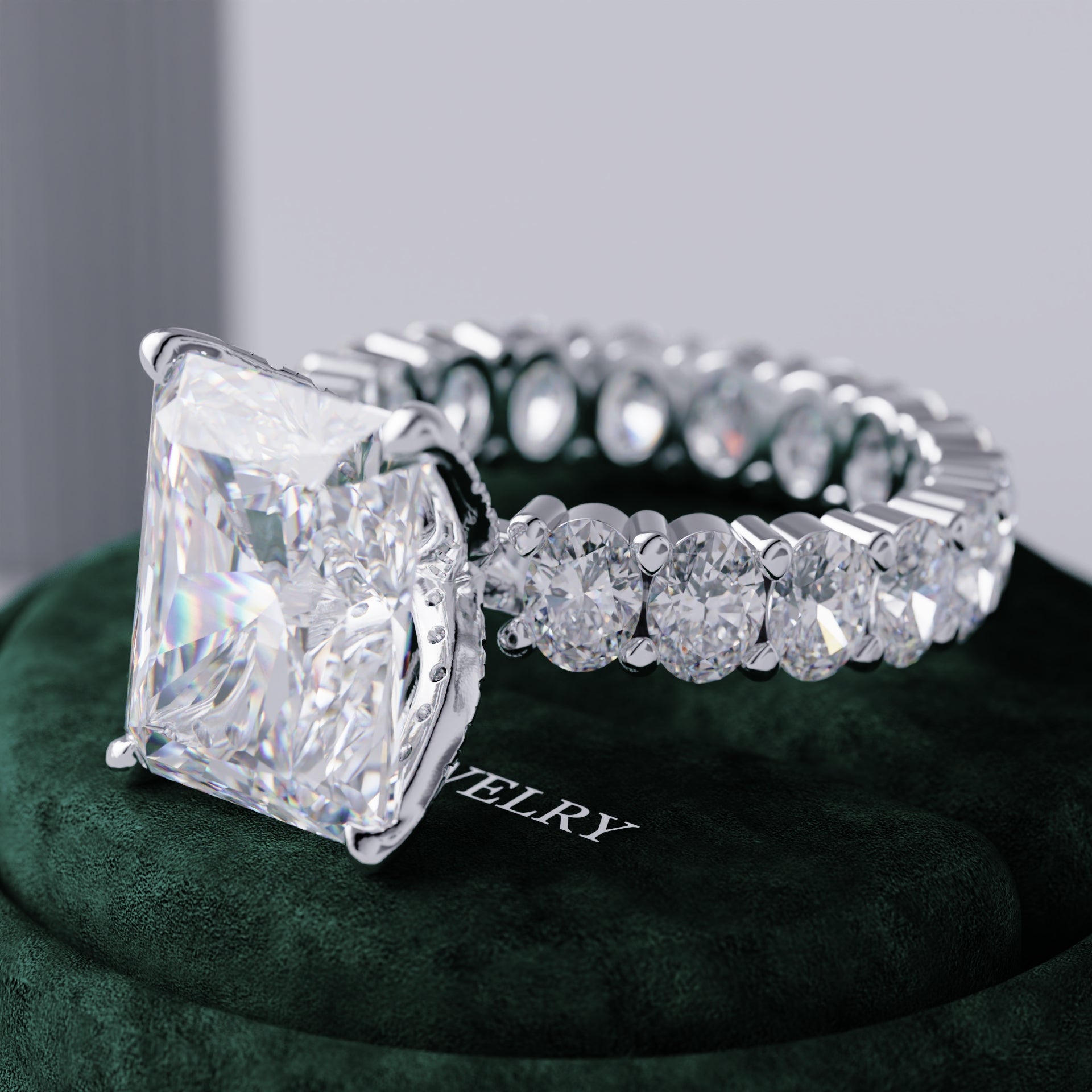 Vaela Full Eternity Radiant Lab Diamond Ring