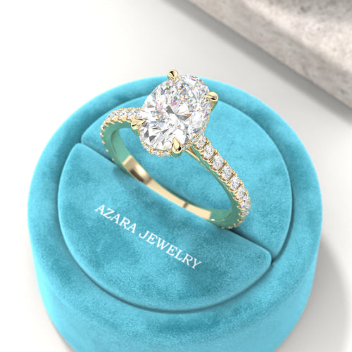 Selavine Pave Oval Lab Diamond Ring hover