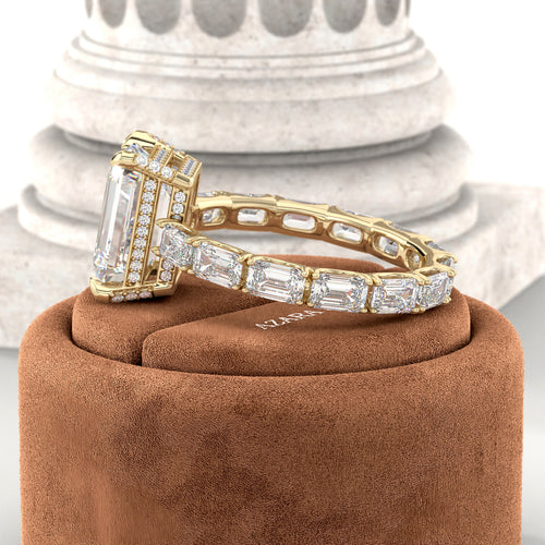Esmera Full Eternity Emerald Lab Diamond Ring hover