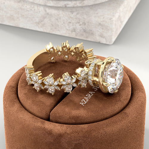 Elarion Art-Deco Round Lab Diamond Ring hover