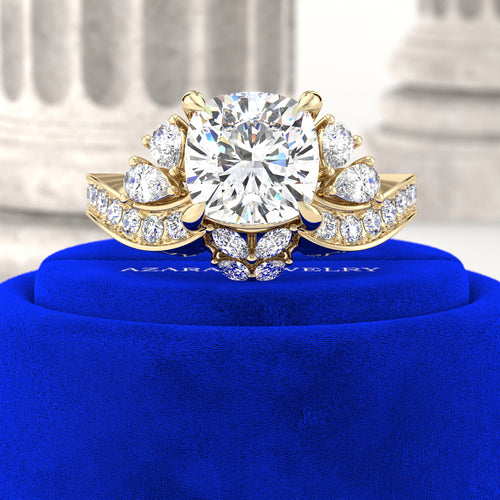 Astra Art Deco Cushion Lab Diamond Ring