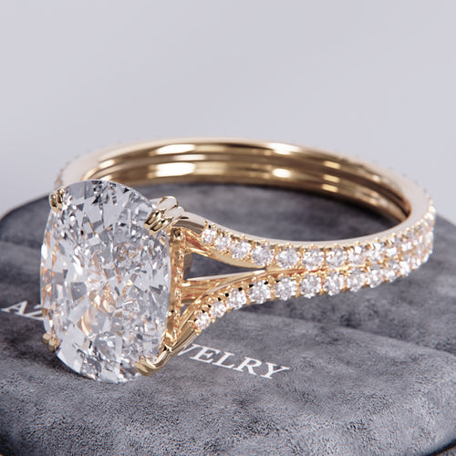 Soralyn Double Band Cushion Lab Diamond Ring hover