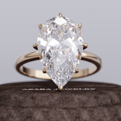 Arvienne Solitaire Pear Lab Diamond Ring