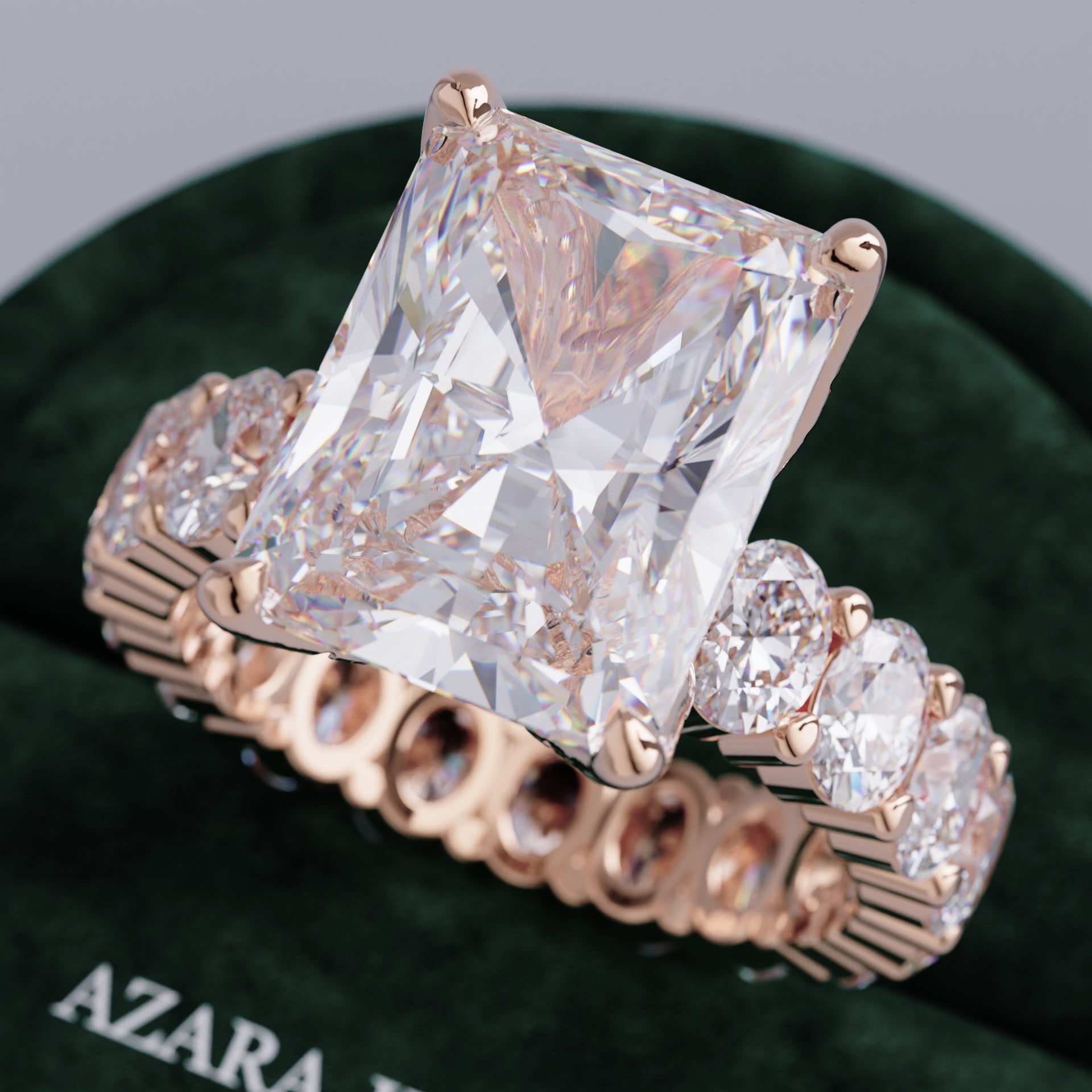 Vaela Full Eternity Radiant Lab Diamond Ring