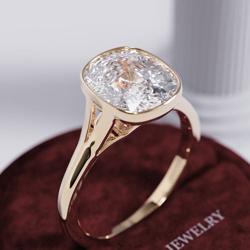 Opheara Bezel Cushion Lab Diamond Ring hover