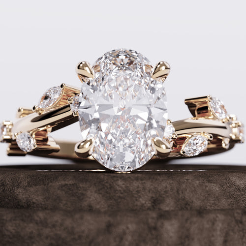 Magnus Nature-Inspired Oval Lab Diamond Ring