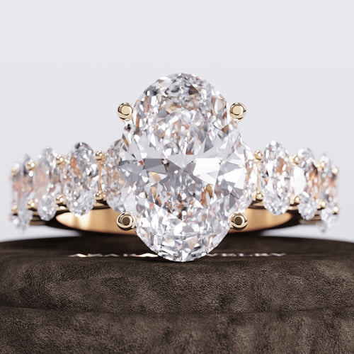 Faerie Half Eternity Oval Lab Diamond Ring