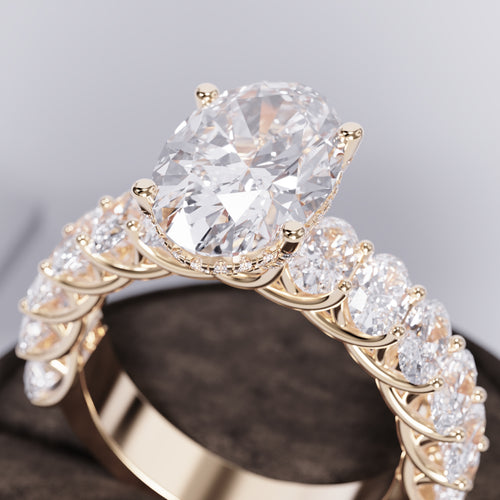 Faerie Half Eternity Oval Lab Diamond Ring hover