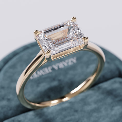 Wisteria East West Solitaire Emerald Lab Diamond Ring hover