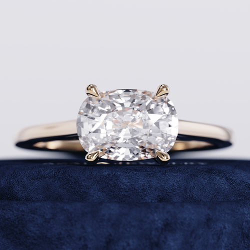 Orion East West Solitaire Cushion Lab Diamond Ring