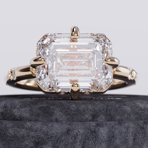 Monty East West Emerald Lab Diamond Ring
