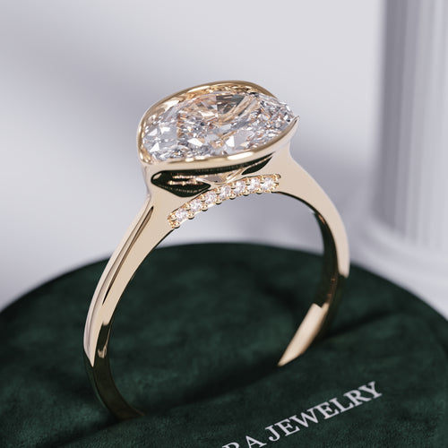 Anavelle Bezel East West Oval Lab Diamond Ring hover