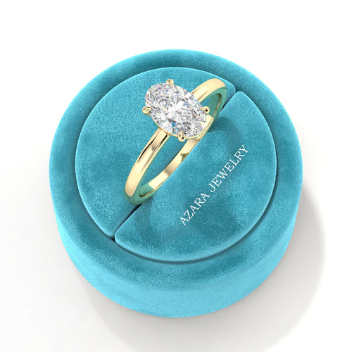 Evanya Solitaire Oval Lab Diamond Ring hover